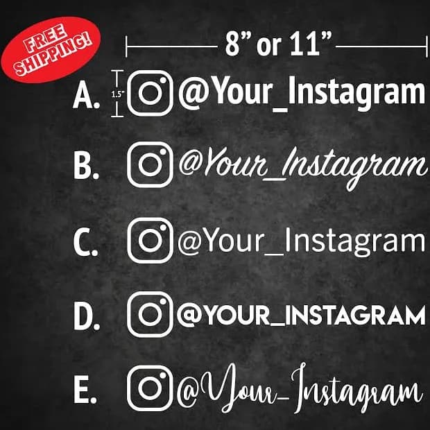 Instagram Decal, Instagram Car Decal, Window Decal, Personalized, Custom Stickers, Name Decal, Vinyl Decal, Instagram Business