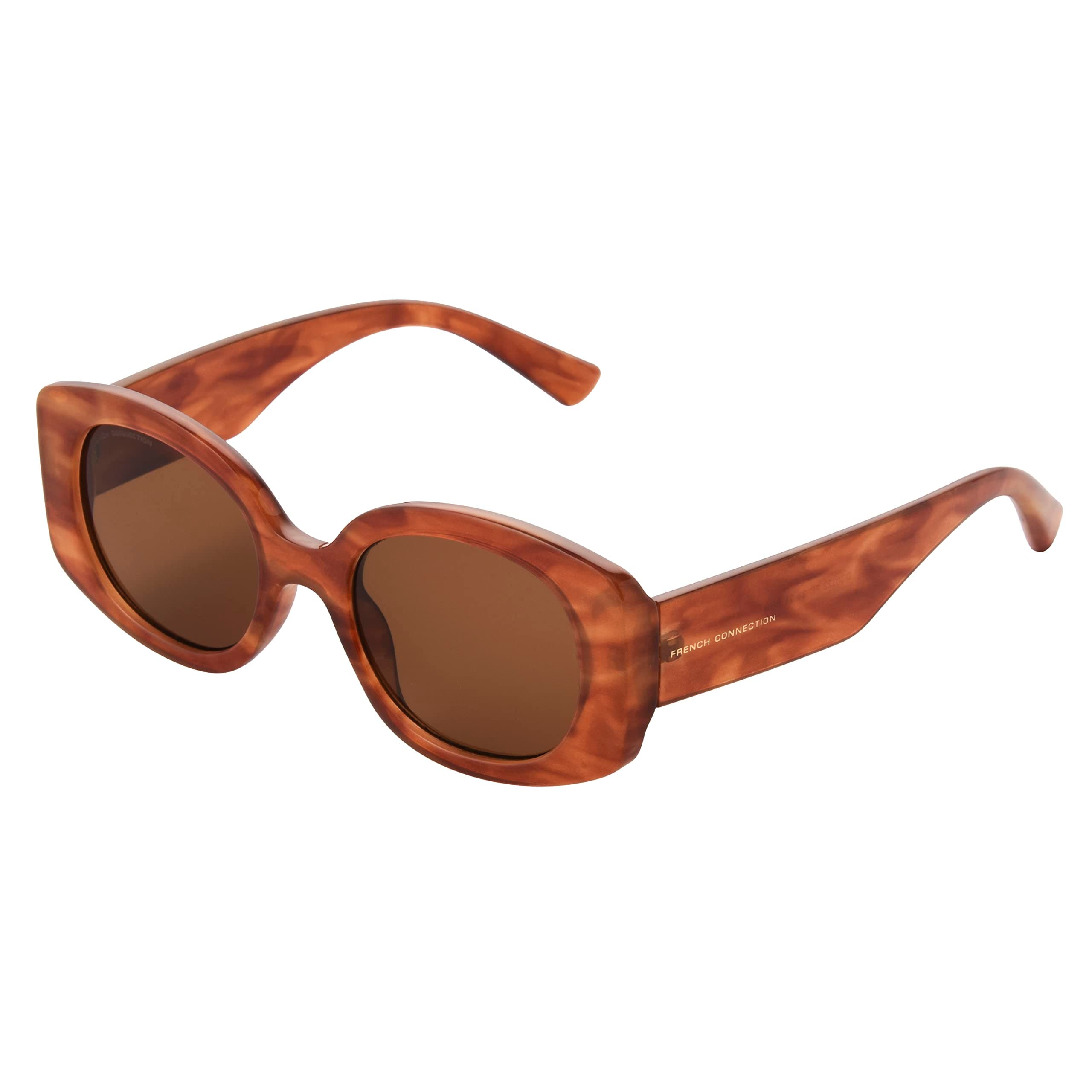 French Connection Women's Ida Oval Sunglasses, Brown, 51 mm : Clothing, Shoes & Jewelry - Amazon.com