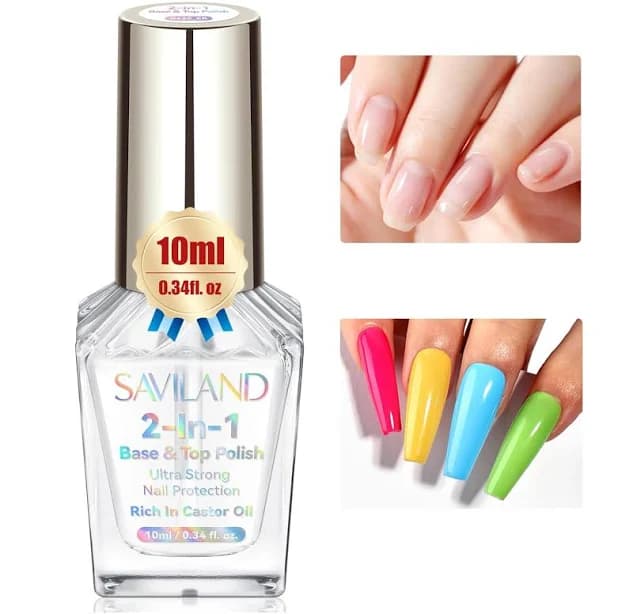 Saviland Best 2 in 1 Base Top Coat Nail Polish