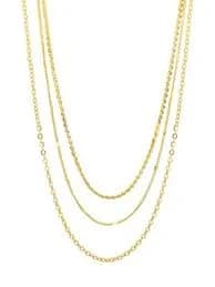Dainty 14K Goldplated Multi-Layer Chain Necklace