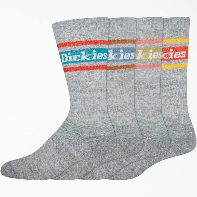 Dickies Rugby Stripe 4-Pack Crew Socks