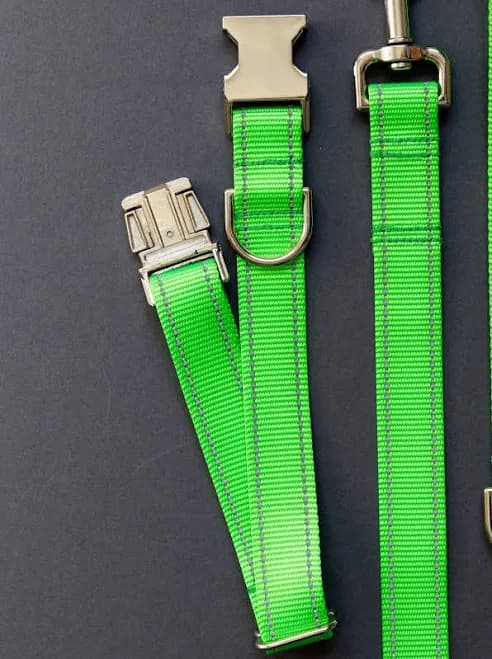 Green Reflective Dog Collar