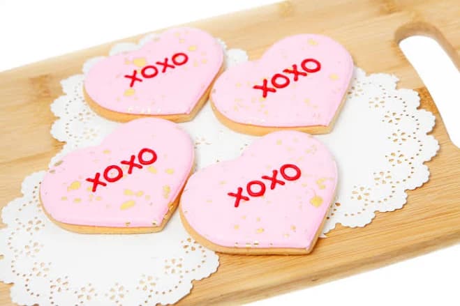 12 Pink Conversation Heart Iced Cookies Cute, Valentine's Day, Valentine's Party, Valentine's Cookies, Dairy-Free KOSHER PARVE