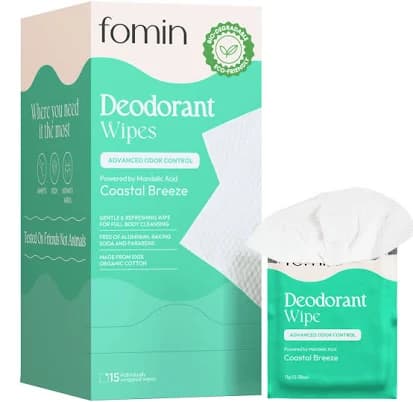 Fomin Coastal Breeze Acidified Travel Deodorant Wipes
