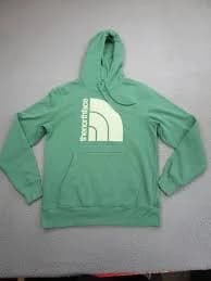 The North Face Hoodie Mens Small Green Pullover Graphic Logo Sweatshirt Outdoors