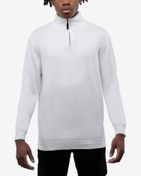 X-RAY Men's Quarter Zip Mock Neck Sweater