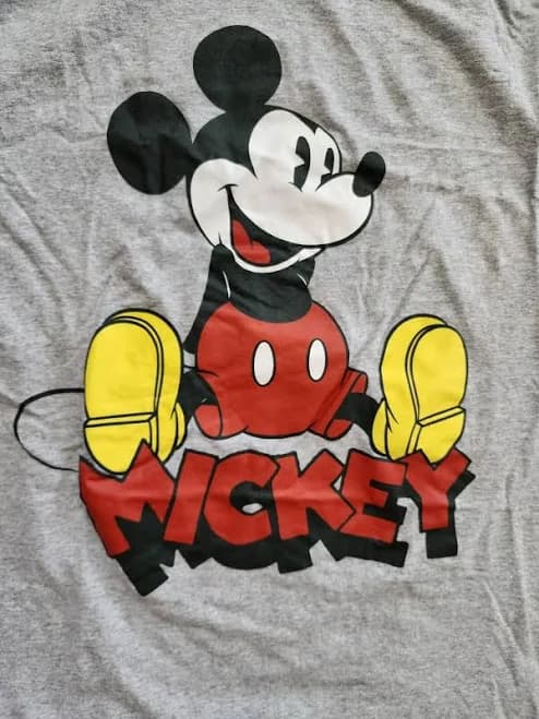 Unisex Disney Mickey Mouse Graphic T-shirt Grey Short Sleeve Crew Neck