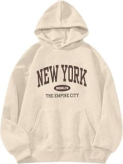 Womens Graphic Hoodies Drawstring Long Sleeve Sweatshirt with Pocket Pullover