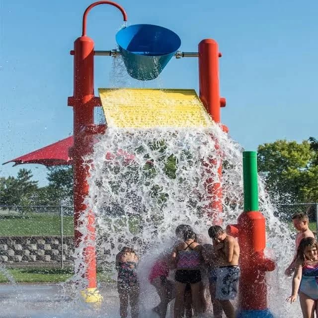 Water Dumping Buckets Play Exciting Activities Of Splashing Fun Triple Water Park Play Equipment For Swimming Pool