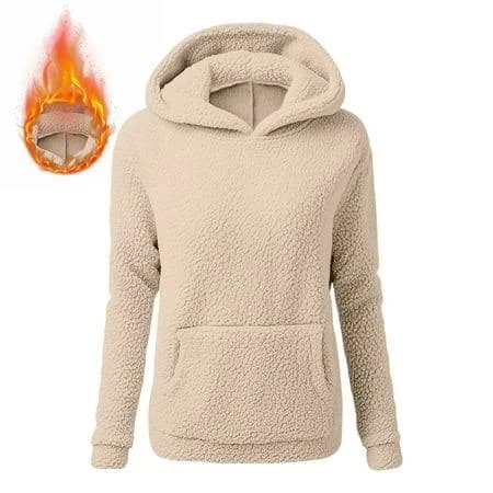 Women's Fuzzy Sherpa Loose Hoodie