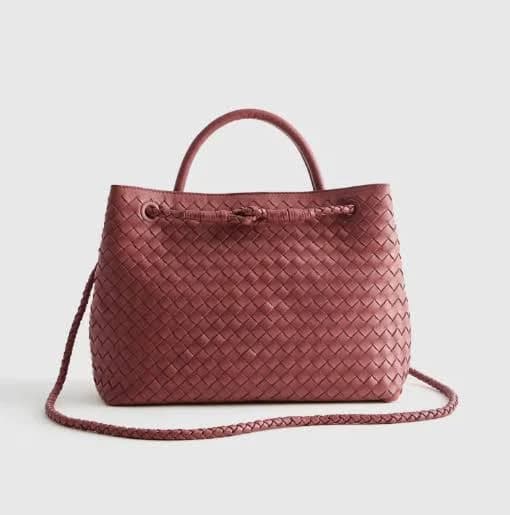 Quince Handwoven Italian Leather Satchel