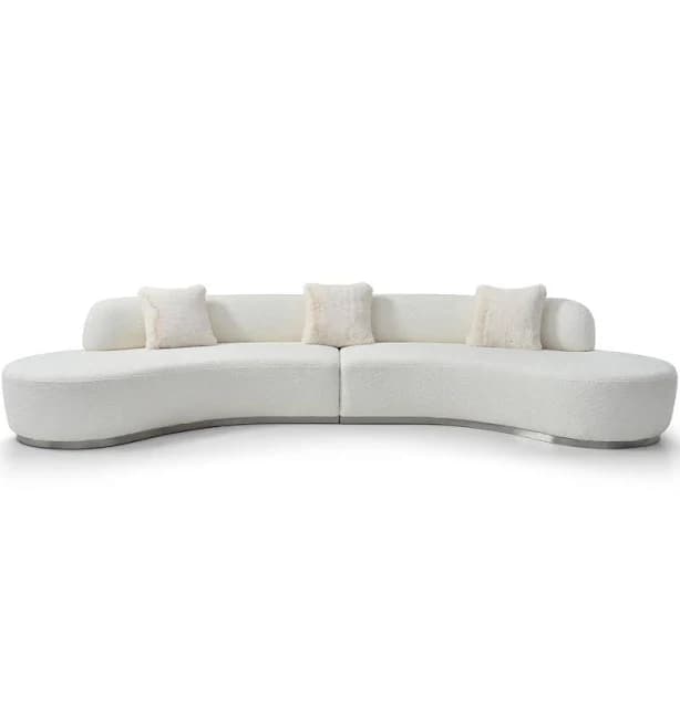 Whiteline Modern Living Perla Curved Sofa