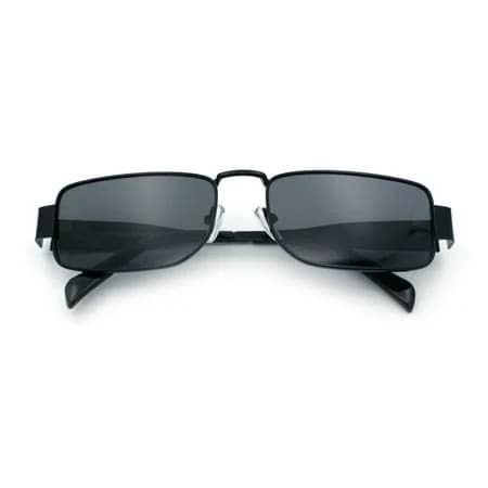 Retro Hustler Narrow Rectangle Metal Rim Sunglasses