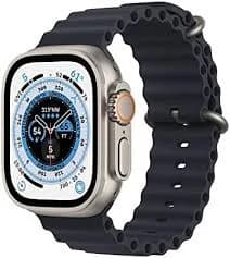 Apple Watch Ultra [GPS + Cellular 49mm] Titanium Case with Midnight Ocean Band One Size (Renewed) New Arrivals | Watches
