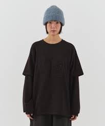 MUSINSA | PARAKEET Layered Football Long Sleeve (Charcoal)
