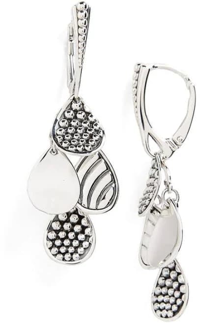 LAGOS Sterling Silver Caviar Tiered Drop Earrings