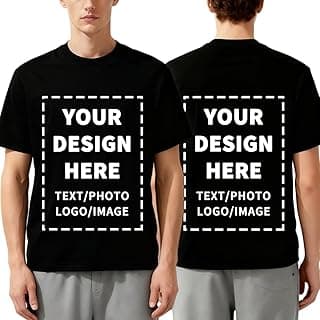 Unisex Custom T Shirts for Men Women - Design Your Own with Photo, Front & Back Print, Short Sleeve Cotton Tees
