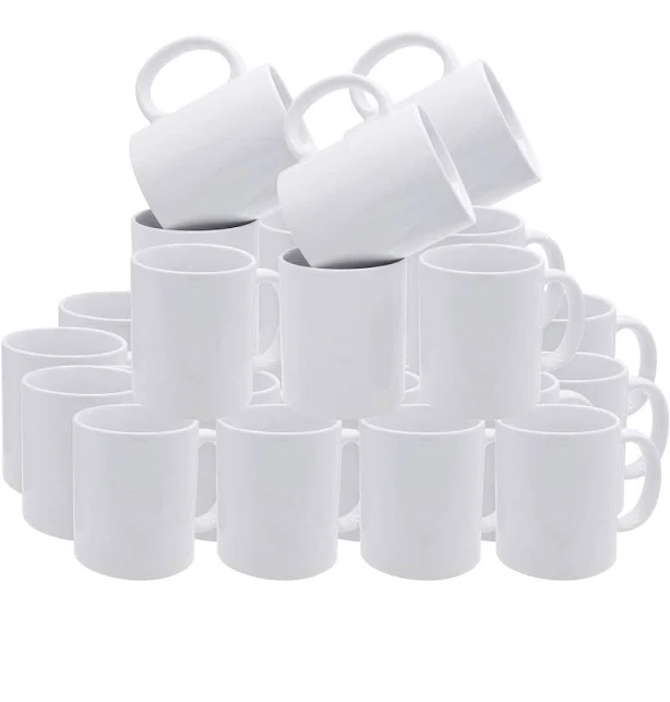 Rockin White Bulk Plain Coffee Mugs