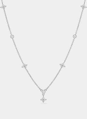Four Petal Flower Charm Layering Necklace
