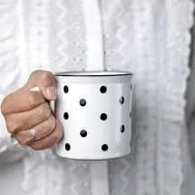 City to Cottage Handmade Polka Dot Ceramic Hot Chocolate Coffee Tea Mug Cup with Handle