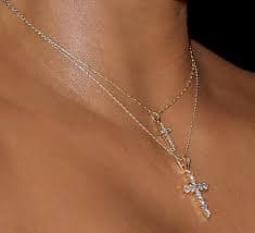 14K Solid Gold Cross Religious Pendant Kim Kardashian Style w Manmade Diamonds | eBay Australia