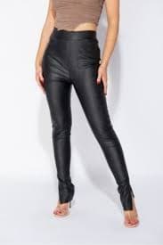 Women Faux PU Leather High Waist Stretch Skinny Pencil Pants Leggings Trouser | eBay