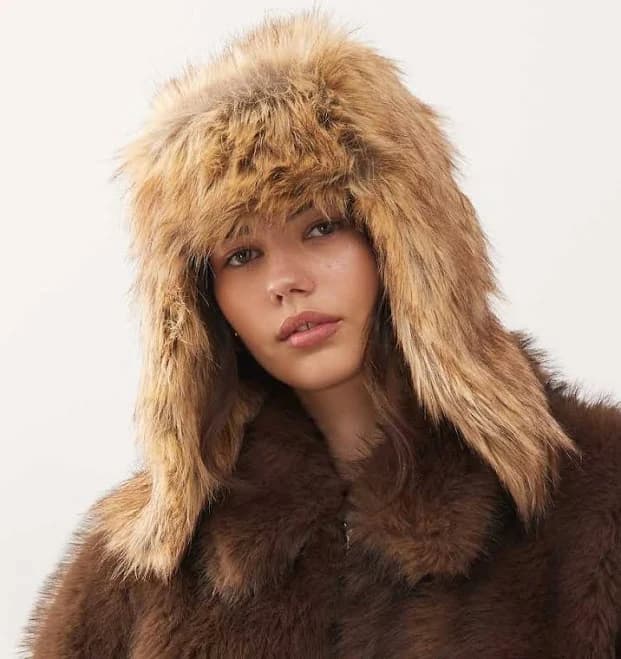 COLLUSION Faux Fur Trapper Hat