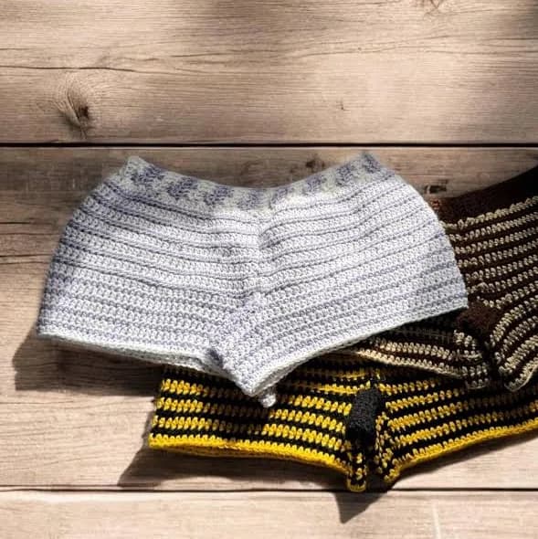 Striped Crochet Shorts
