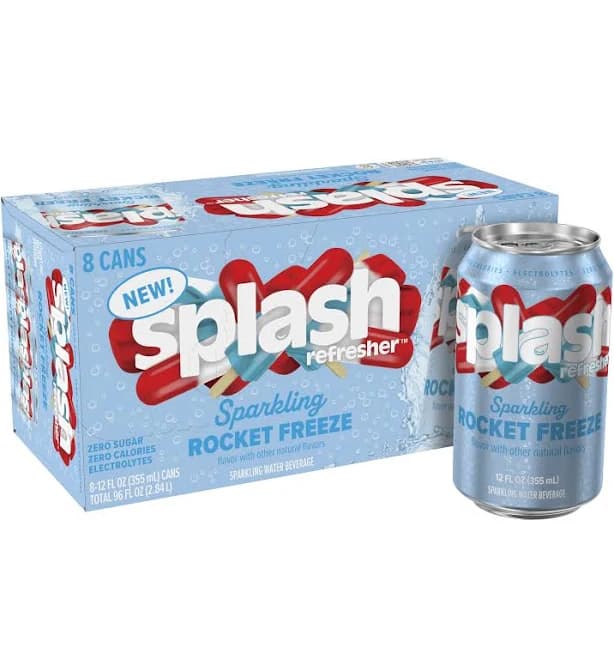 Splash Refresher Sparkling Water Rocket Freeze Flavor 12-Pack