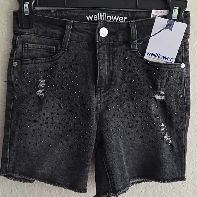 Wallflower Studded Denim Shorts