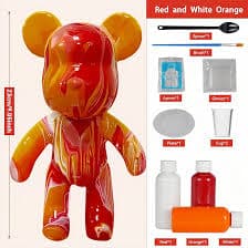 Amazon.com: YONXID DIY Fluid Bear Painting Kit - Creative Home Decor Handcrafted Teddy Bear, Bearbrick Figure, and Bears to Paint Dolls for Birthday and Valentine's Day Gifts (9.05 Inches, Bear) : Toys