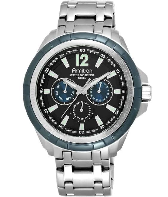 Armitron Men's Dress Round Stainless Steel Multifunctional Watch