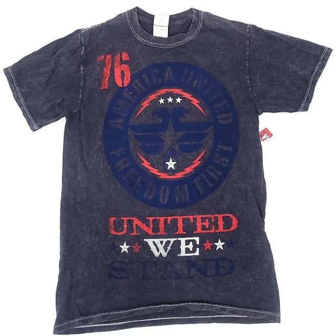 Mens T Shirt Small Gray Red Blue Short Sleeve Tie Dye America United