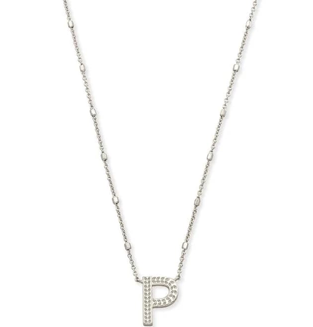 Kendra Scott Letter Pendant Necklace in Silver