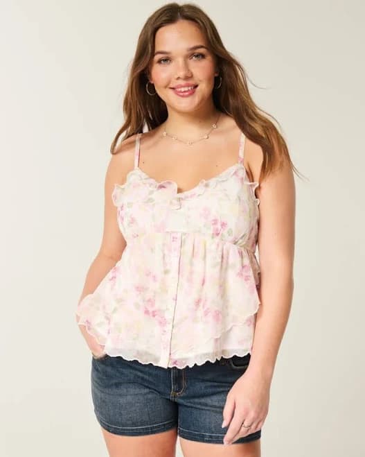 Hollister Women's Easy Chiffon Babydoll Top