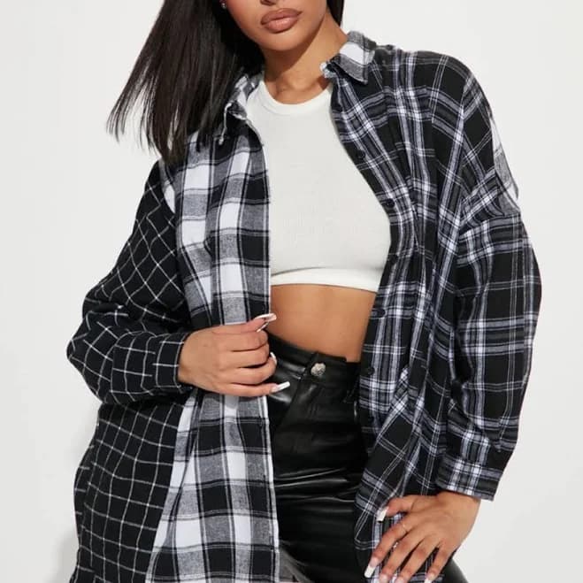 Fashion Nova Women's Fall for You Plaid Shirt