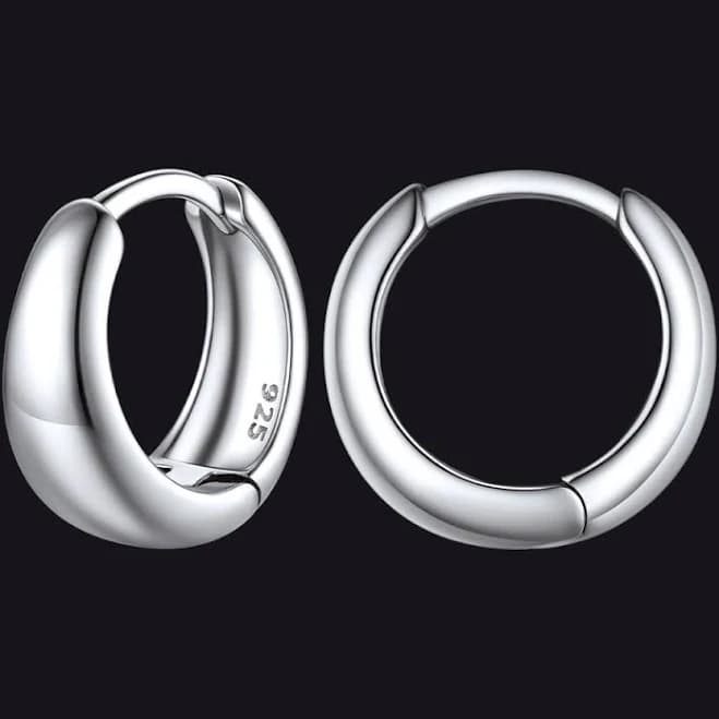 Faithheart Jewelry Simple Thick Huggie Hoop Earrings for Men