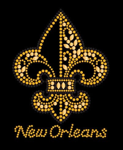 Fleur de Lis Women's Rhinestone Swirls Tshirt