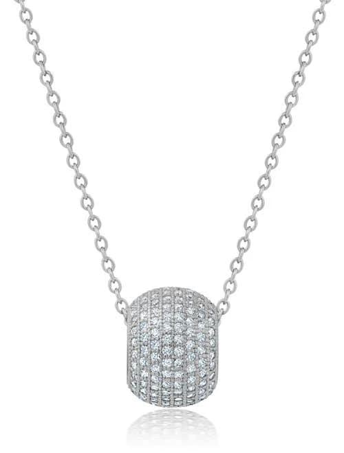 Crislu Pavé Cubic Zirconia Bead Pendant Necklace
