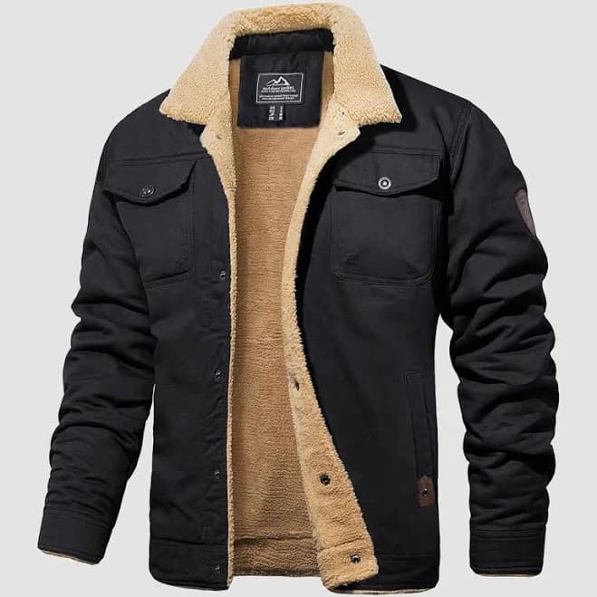 Men's Sherpa Lined Multi Pocket Jacket