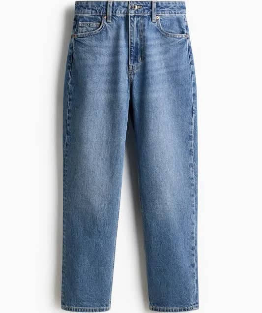 H&M Ladies Mom Slim-Fit High-Waist Ankle Jeans