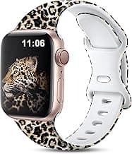 Lerobo Cheetah Band Compatible for Apple Watch Bands 40mm 38mm 41mm 42mm for iWatch Bands SE SE2 SE3 Series 11 10 9 8 7 6 5 4 3 2 1 Leopard Band for Women Men,Silicone Fadeless Pattern Printed Bands