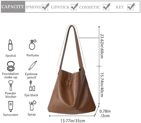 Amazon.com: Urcura Ladies Travel Purse Tote, Soft PU Leather Handbags, Shoulder Bag for Women for Leisure, Shopping, Work, Christmas (Black) : Clothing, Shoes & Jewelry