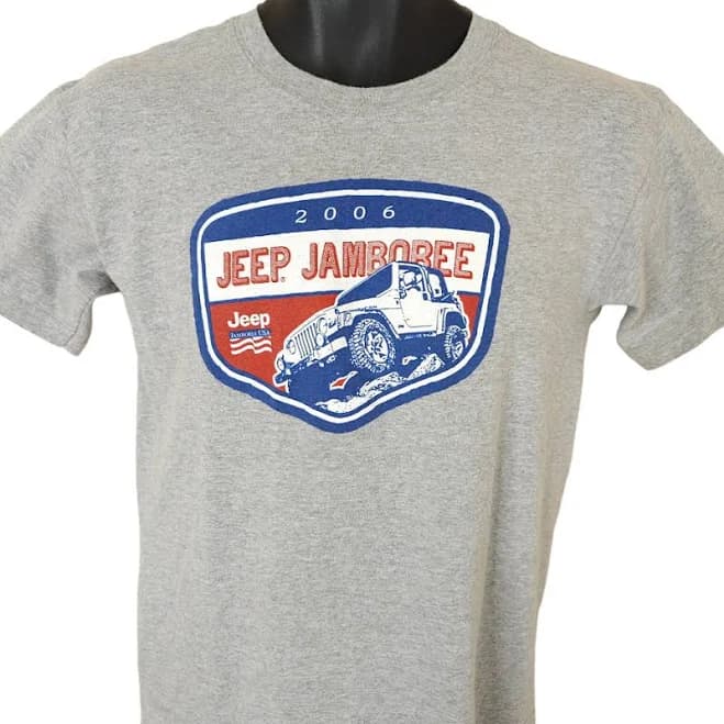 Vintage Jeep Jamboree T Shirt Mens Size Xs Gray Y2k 2006 Off Roading