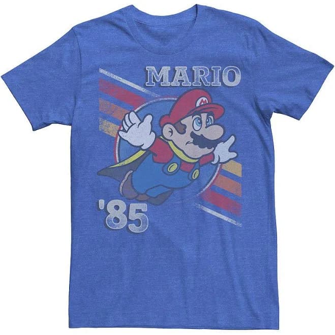 Super Marios Bros. Flying Mario Faded Portrait Tee
