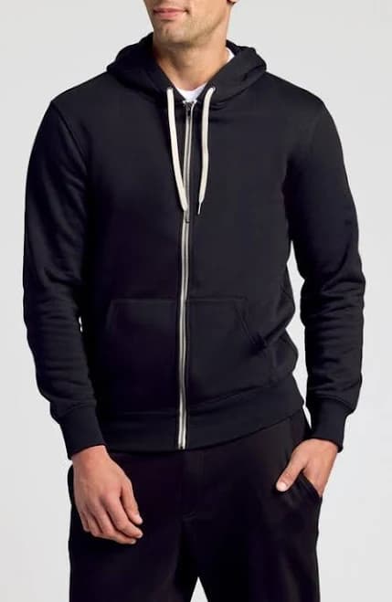 True Classic Athletic Cut Fleece French Terry Zip Hoodie