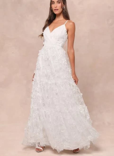 Lulus Tiered 3D Floral Maxi Dress