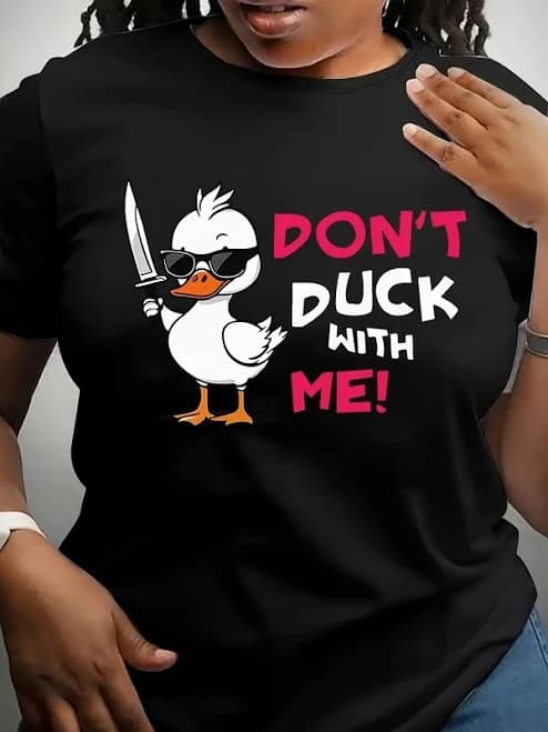 Cartoon Duck Print T-shirt
