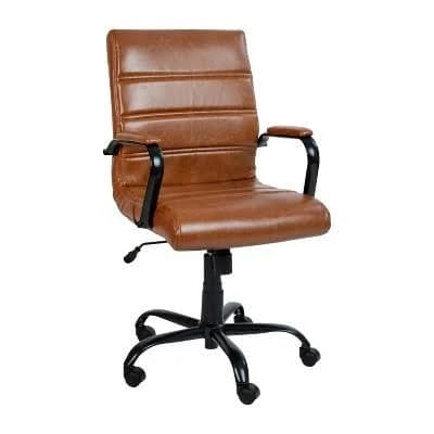 Flash Furniture Mid-Back LeatherSoft Executive Swivel Office Chair Arms