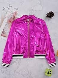 Amazon.com: YEAHDOR Kids Girls Boy Hip Hop Street Dance Clothes Costume Shiny Metallic Bomber Jacket with High Waist Pants Set 3ps Rose 10 Years : Clothing, Shoes & Jewelry